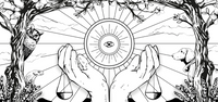argentum apothecary 12 become 1 third eye black and white illustration summer solstice